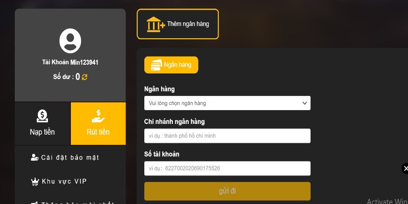 Kết nối cùng với tài khoản ngân hàng của mình để được nhận thưởng